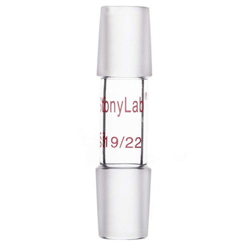 stonylab Glass 19/22 Straight Laboratory Adapter, Borosilicate Glass 30 mm Between Two 19/22 Ground Inner Standard Taper Joints for Laboratory Lab...