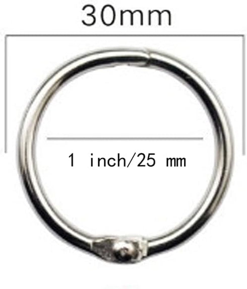 Loose Leaf Binder Rings 1-Inch?20 Pack? Office Metal Book Rings, Nickel Plated Steel Key Rings for School?Sliver...