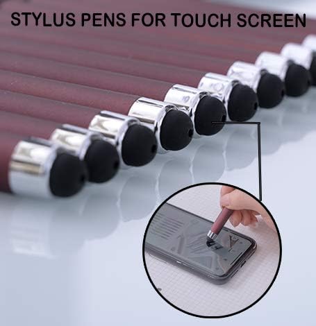 0.7mm Black Ink Gel Ink Rollerball Pens 2 in 1 Medium Point Pens with Stylus Work Pen Smooth Writing for Office Black gel pen (Burgundy-18pack)......