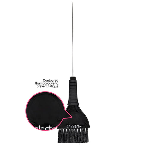 Colortrak Duo Color Brush, Pin Tail Ideal For Sectioning, Firm Straight Bristles, Ergonomic Rubber Grip, Contoured Thumb Groove To Prevent Fatigue...