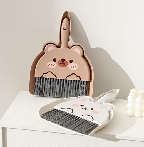 Veewon Mini Dustpan and Brush Set Portable Cleaning Brush and Dustpan Cleaning Tools with Soft Bristles for Home Office (White)...