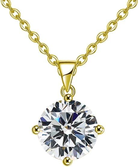 18K Yellow Gold 3 Set Created White Sapphire Round Necklace, Earrings And Tennis Bracelet Plated...
