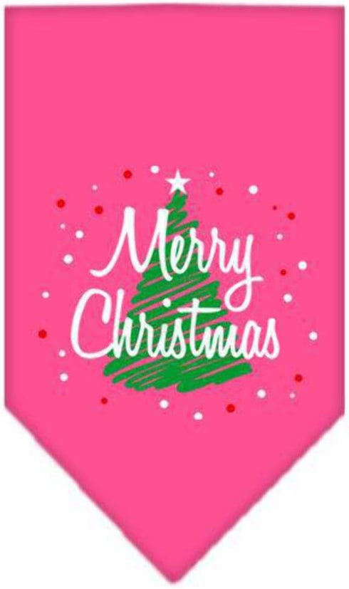 Mirage Pet Products Scribble Merry Christmas Screen Print Bandana for Pets, Small, Yellow...