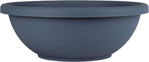 The HC Companies 14 Inch Large Garden Bowl Planter - Shallow Plant Pot with Drainage Plug for Indoor Outdoor Flowers, Herbs, Slate Blue...