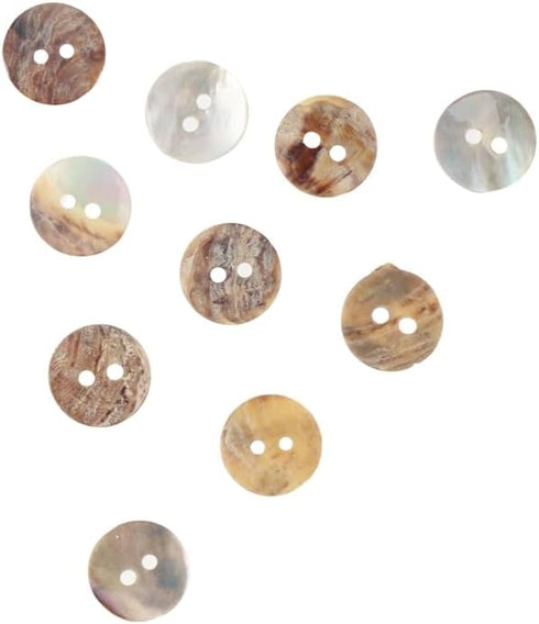 50 Pcs 2 Holes Sewing Round Craft Buttons 0.5inch (13mm) Craft Shell Buttons Shell Pearl Buttons for Shirts Clothes DIY Accessories...