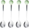 Stainless Steel Coffee Spoon,Teaspoon,Sugar Spoon,Korean Dessert Spoon with Ceramic Ball, Spoons 4 Pieces 5.5 Inches Green...