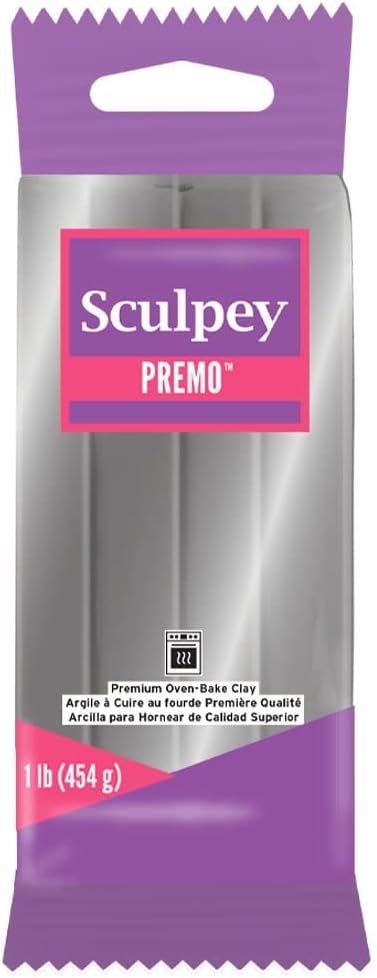 Sculpey Premo™ Polymer Oven-Bake Clay, Silver, Non Toxic, 1 lb. bar, Great for jewelry making, holiday, DIY, mixed media and home décor projects. ...