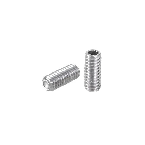 uxcell 120Pcs Hex Socket Grub Screw, M2.5x6mm 304 Stainless Steel Head Socket Set Screws Flat Point Grub Bolt for Door Handles, Light Fixture Repa...