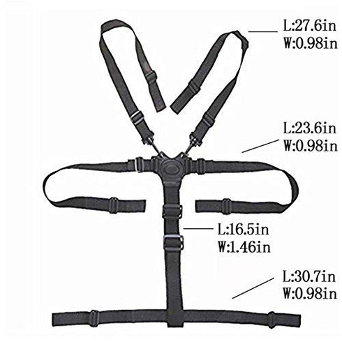 Twoworld Baby High Chair Seat Cushion Liner Mat Pad Cover and High Chair Straps (5 Point Harness) 1 Suit (Giraffe)...