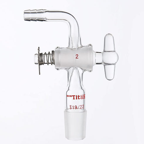 Glass Bent Inlet Adapter with 19/22 Male Glass Joint and 2 mm Hose Connection Lab Glassware...