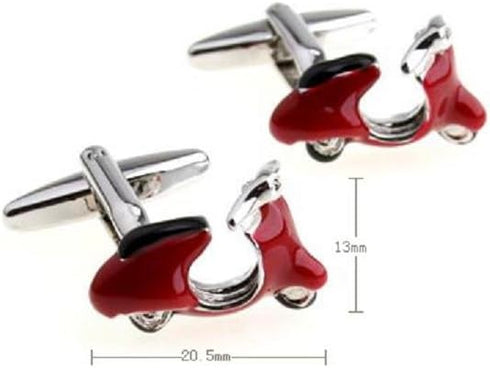 Scooter Moped Red Pair of Cufflinks in a Presentation Gift Box & Polishing Cloth...