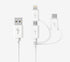 Apple MFI Certified 3-in-1 Cable, Lightning/Type C/Micro USB Cable for iPhone, iPad, Huawei, HTC, LG, Samsung Galaxy, Sony Xperia, Android Smartph...