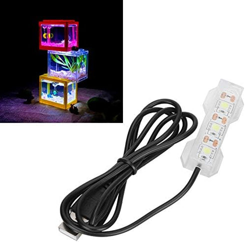 LED Aquarium Light, Light Weight USB Charging Underwater Light, Plastic Waterproof 2.4X0.8Inch for Aquarium Freshwater Office Desk Fish Tank...