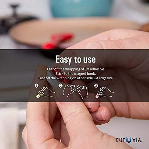 Eutuxia Magnetic Key Holder for Wall - Get Your Car & Home Keys Easier and Faster. Heavy Duty Magnets, Wall Key Holder, No Drilling, 3M Key Hook. ...