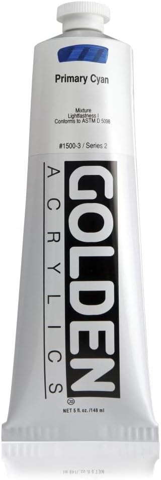 5 Oz Heavy Body Acrylic Color Paints Color: Primary Cyan...