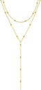 Dainty Long Gold Necklaces for Women,Trendy Lariat Y Necklace 14k Gold Plated Heart Pearl CZ Teardrop Pendant Necklace Simple Gold Drop Necklace G...