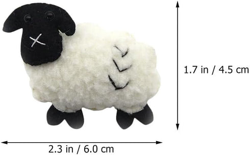 TEHAUX 5pcs Felted Sheep Keychain, Sheep Key Chain Pendant Wool Felt Sheep Crafts Sheep Charm Keyring DIY Felting Material Felted Wool Sheep Decor...