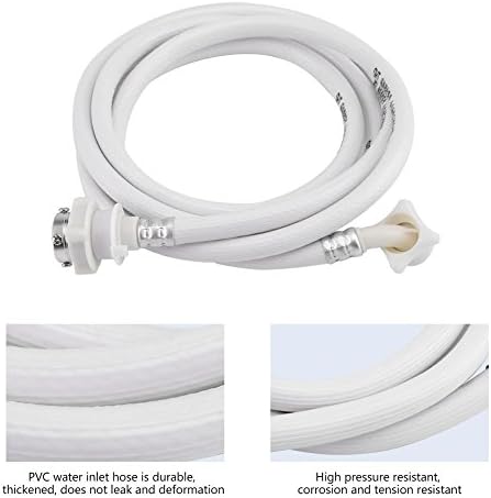 Washing Machine Water Inlet Hose, Washer Pipe Tube Connector White Color Long Length, 6.56ft or 9.84ft(optional)(9.84ft)...