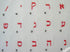 Hebrew Keyboard Stickers Transparent Background RED Letters for PC Computer Laptop Keyboards...