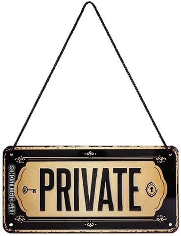 Nostalgic-Art Retro hanging sign, 3.9" x 7.9", Private – Gift idea for your home, made of metal, vintage design...