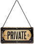 Nostalgic-Art Retro hanging sign, 3.9" x 7.9", Private – Gift idea for your home, made of metal, vintage design...
