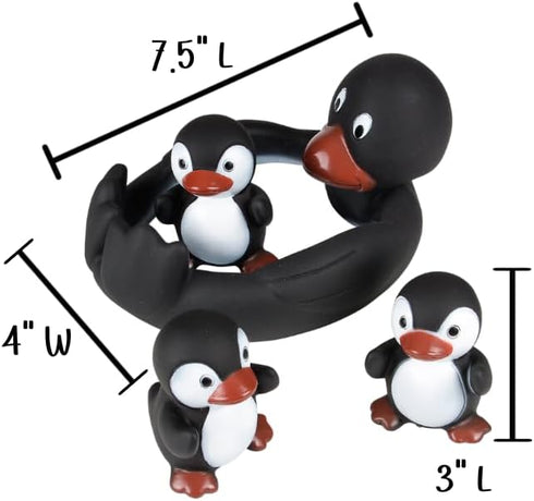 8" Floating Bath Toy Mama with Three (3) Babies for Toddlers for Bath Time (Penguin)...