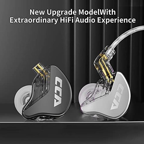 CCA CRA in Ear Monitor, Ultra-Thin Diaphragm Dynamic Driver IEM Earphones, Clear Sound & Deep Bass in Ear Headphones, Wired Gaming Earbuds with 2 ...