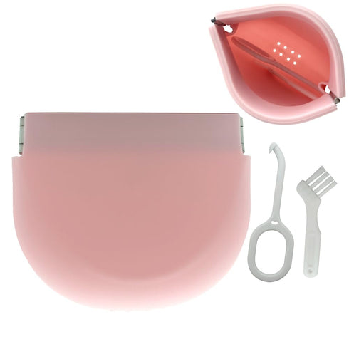 Retainer Case with Vent Holes Slim Silicone Cute Retainer Holder Portable Thin Braces Case Compatible with Invisalign Travel Denture Night Mouth G...
