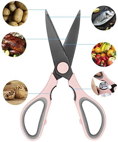 Country Kitchen Set of 2 Kitchen Scissors-Stainless Steel Kitchen Shears, Cooking Scissors for Cutting Meat, Chicken, Herbs and Produce with Blade...
