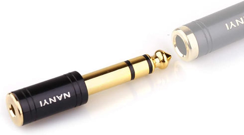 NANYI 1/4'' Male to 1/8'' Female Stereo Headphone Adapter Connect Cable, Upgrade 6.35mm Jack Stereo Socket Male to 3.5mm Jack Stereo Plug Female f...