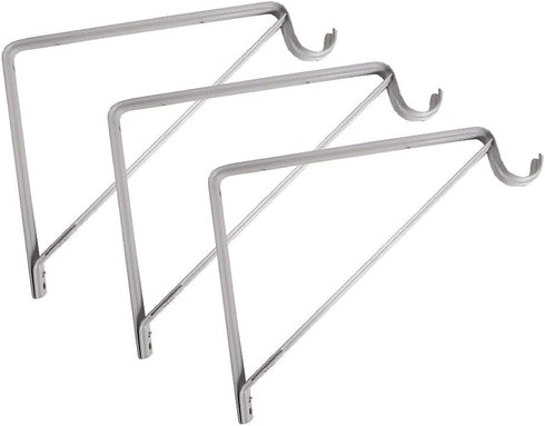 Design House, 182725 Steel Shelf Rod Bracket for Closet Storage Shelf with Hook, Pack of 3, White...