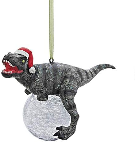 Christmas Tree Blitzer the T Rex with Santa Hat Holiday Ornament: Set of Three-Dinosaur Figures, Set of 3, 3 Count...