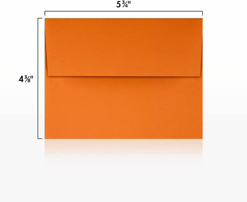 LUXPaper A2 Invitation Envelopes | Peel & Press | 4 3/8" x 5 3/4" | Mandarin Orange | 80lb. Text | 50 Qty...