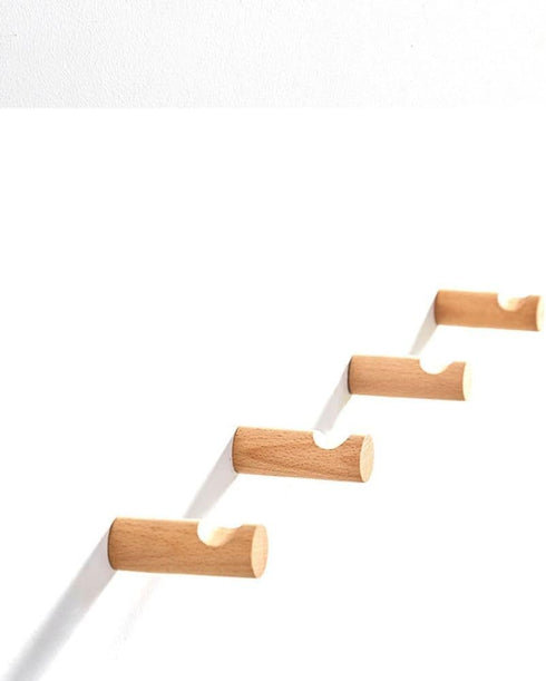 Natural Wood Wall Hooks Hanger Clothes Hanger Hook Coat Rack Wall Hanging Hook Rack Beech Wood Key Holder Organizer Wall Hanger Home Decor...