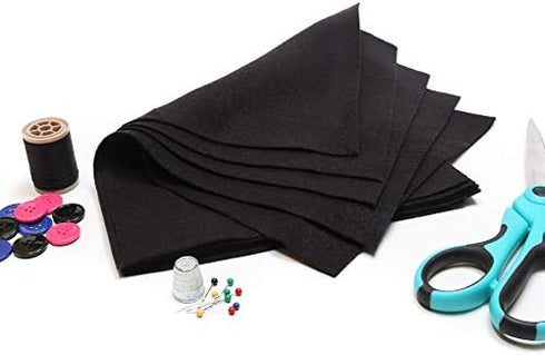 | Felt Fabric Sheets | 9" x 12" Inch | 5 Pieces | 1.5mm Thick | DIY Arts & Crafts, Patchwork Sewing, Felt Paper (Black)...