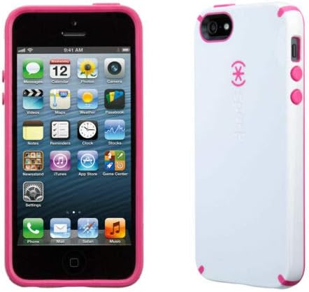Speck Products CandyShell Case for iPhone SE, 5 & 5s - White/Raspberry Pink...
