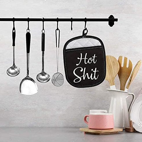 Funny Oven Pads Pot Holder with Pocket for Baker Hot Shit Humor Gift Gag Baking Gift (Hot Shit)...