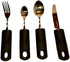 UniGrip Easy Grip Adaptive Utensils, 4-Piece Set for Hand Tremors, Parkinsons, Arthritis, Stroke, Injury, Elderly. Stainless Steel Fork, Knife, Sp...