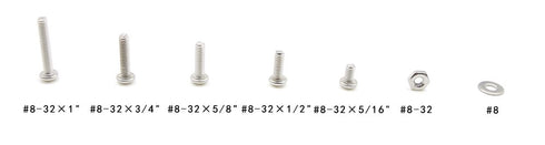 #8-32 UNC Stainless Steel Phillips Pan Head Machine Screws Nuts Flat Washers Assortment Kit...