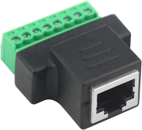 WMYCONGCONG 4 PCS RJ45 Screw Terminal Adaptor Connector RJ45 8P8C Female Jack to 8 Pin Screw Terminal Connector for Cat7 Cat6 Cat5 Cat5e Ethernet ...