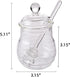Bee-hive Honey Jar Glass Honeypot, Honey Syrup Dispenser with Dipper and Lid for Home Kitchen...