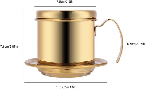 Stainless Steel Vietnamese Coffee Maker Filters Drip Coffee Filter Vietnamese Coffee Drip Filter Coffee Maker Pot Single Serving Cup Coffee Infuse...