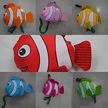 20pcs Fish Shopping Foldable Bag Colorful Reusable Bags Shoulder Tote (Random Color)...