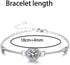 Hadskiss Silver Cubic Zirconia Earrings and Pendant Necklace Link Bracelet Set for Women 14K White Gold Plated Square Wedding Jewelry Sets for Bri...