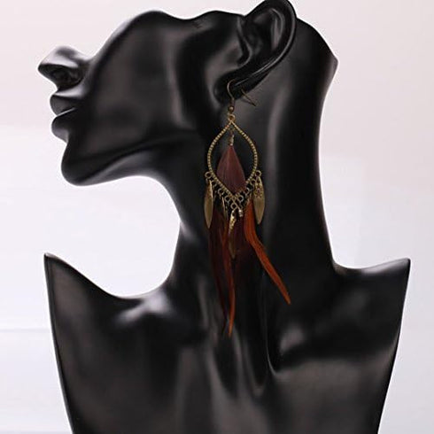 FXmimior Fashion Women Vintage Bohe Feather Earrings for Christmas Xmas Jewelry Women...