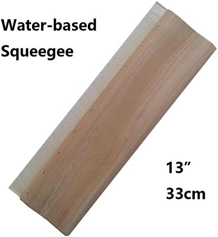 INTBUYING Screen Printing Squeegee Ink Squeegee Wooden Water Scraper 65 Durometer 13nches Long 4 inches Wide with Rubber Blade and Wooden Handle...