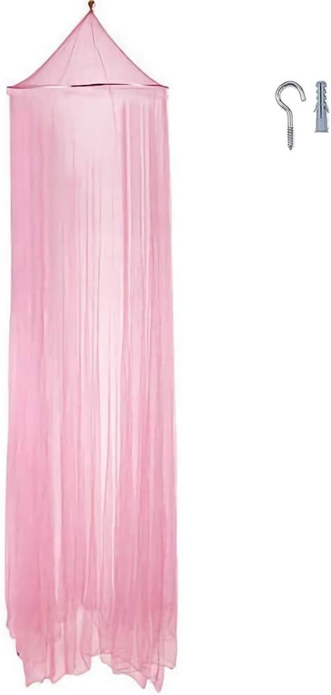 Eimilaly Bed Canopy Mosquito Net, Bed Canopy for Girls Room Decor - Insect Protection Hanging Canopy for Adults, Babies, Outdoor Camping, Pink/No ...