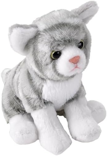 Wild Republic Pocketkins Eco Grey Tabby Cat, Stuffed Animal, 5 Inches, Plush Toy, Made from Recycled Materials, Eco Friendly...