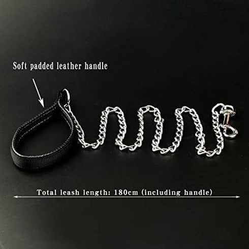 Heavy Duty Dog Leash,4FT/6FT Metal Dog Leash Dog Chain with Comfortable Handle for Medium & Large Size Dogs, Improved Dog Safety & Comfort ?Attach...