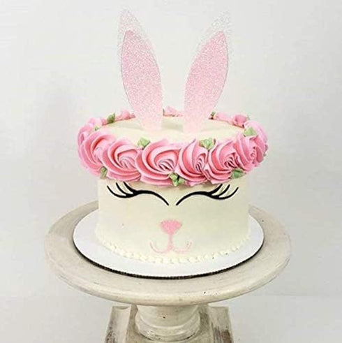 Easter Bunny Cake Topper with Eyelashes Easter Party Cake Decoration Supplies for Birthday Party, Wedding, Baby Shower, Spring Eater Party Decorat...
